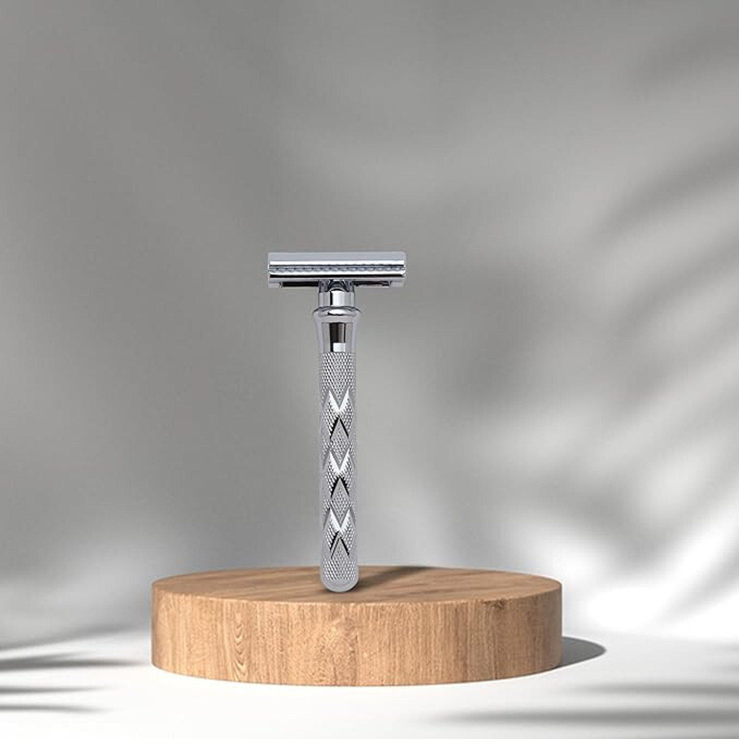 Image of Rolason Brass Alloy Three Piece double edge safety razor for men (LG23C - Chrome), Men & Women