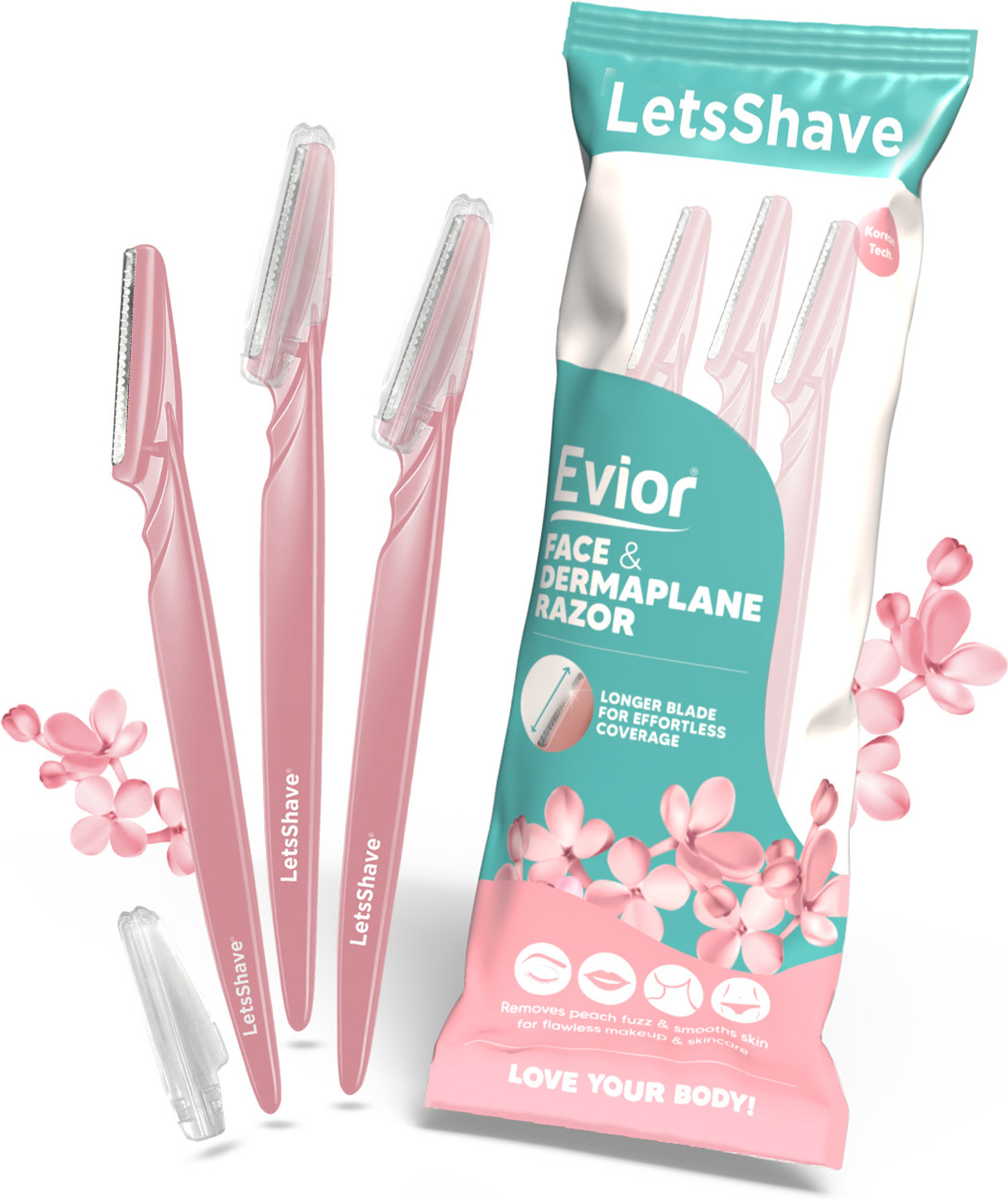 LetsShave Face & Eyebrow Hair Removal Disposable Razor for Women Sensitive Skin Shaving, Women