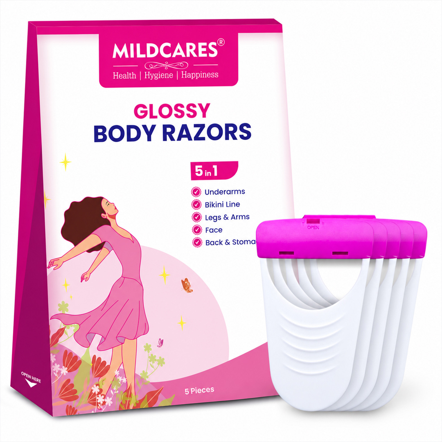 Gynocup Underarm Hair Removal Razor For Women | For Instant Hair Removal| Pack of 10, Men & Women