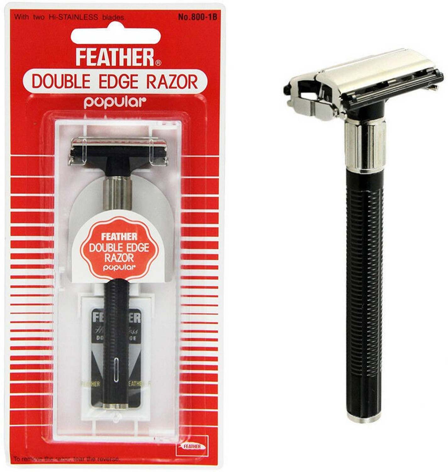 Image of Feather Double Edge Razor Popular With 2 Blades- Made In Japan, Men