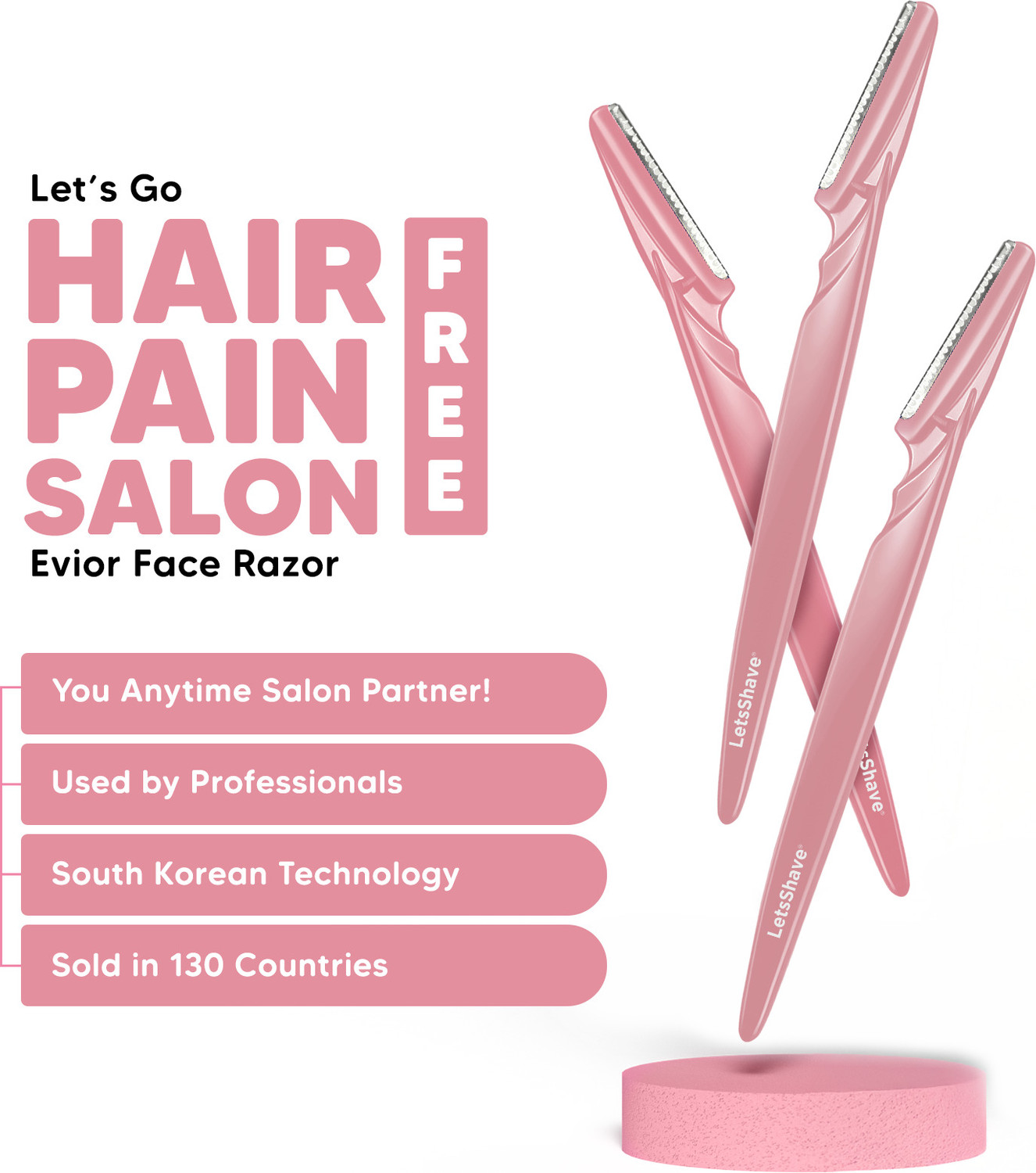 Image of LetsShave Evior Reusable Face Razor, Women