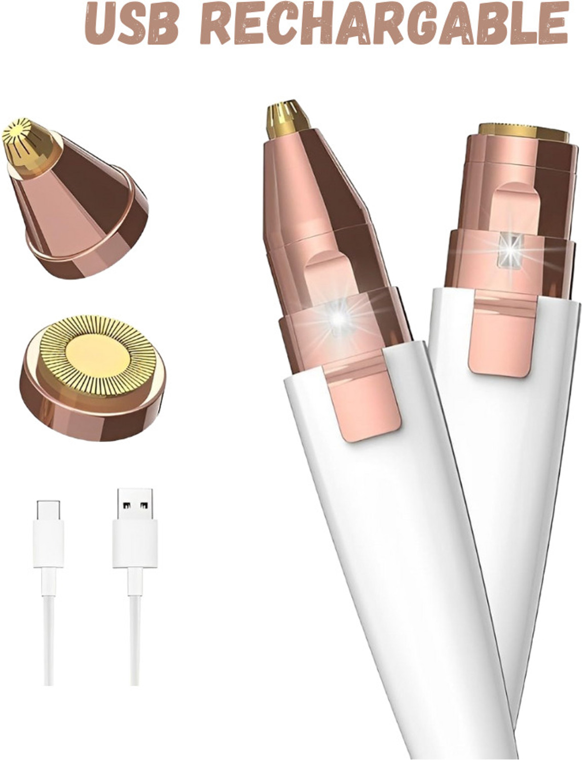 Image of UBRONIK Painless Rechargeable Hair Remover - Eyebrow & Chin Shaver for Women Eyebrow Thread