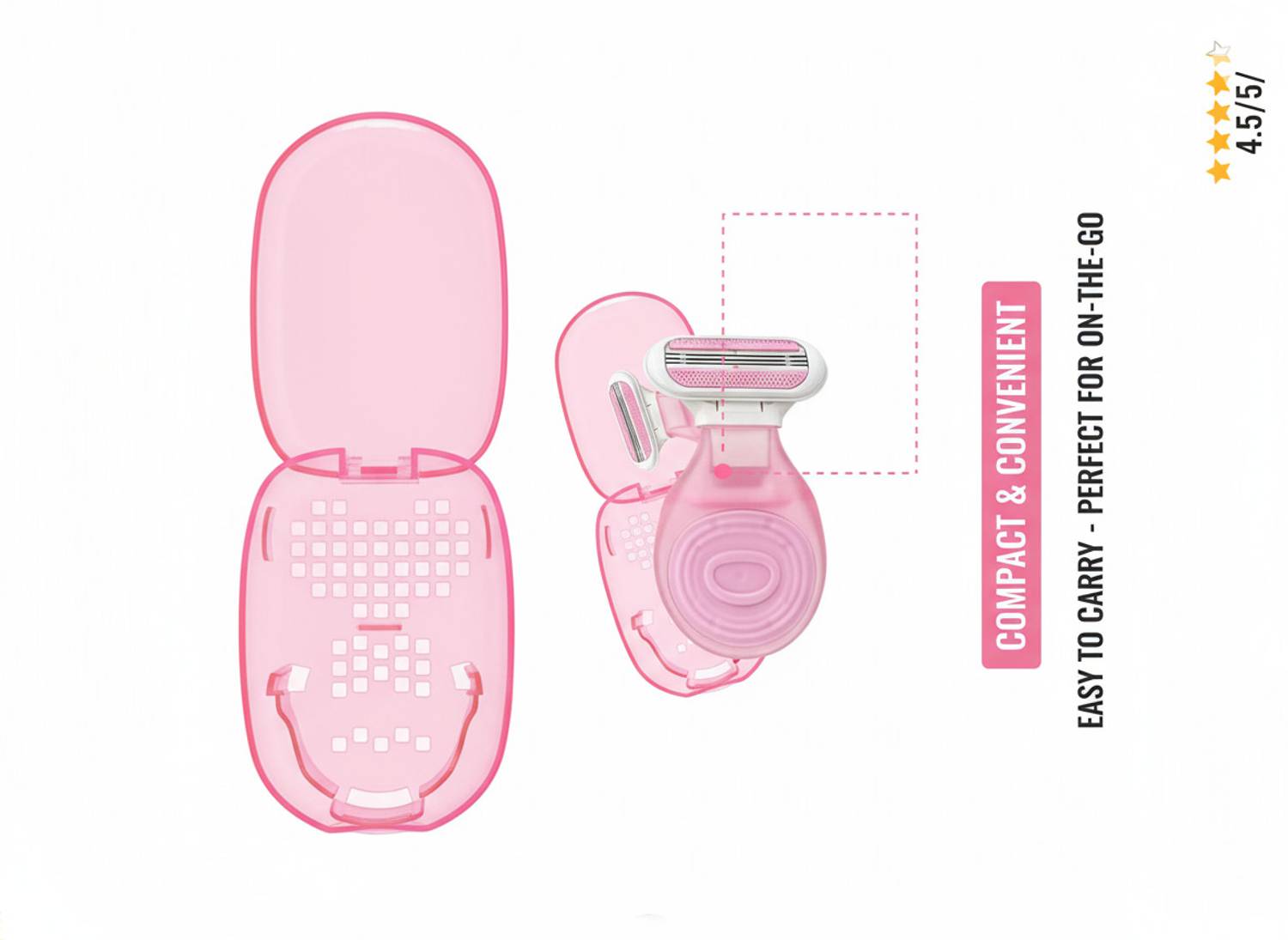 BELENZO shaving razor women Snap Hair Remover|Women Body Razor|Compact case, Women