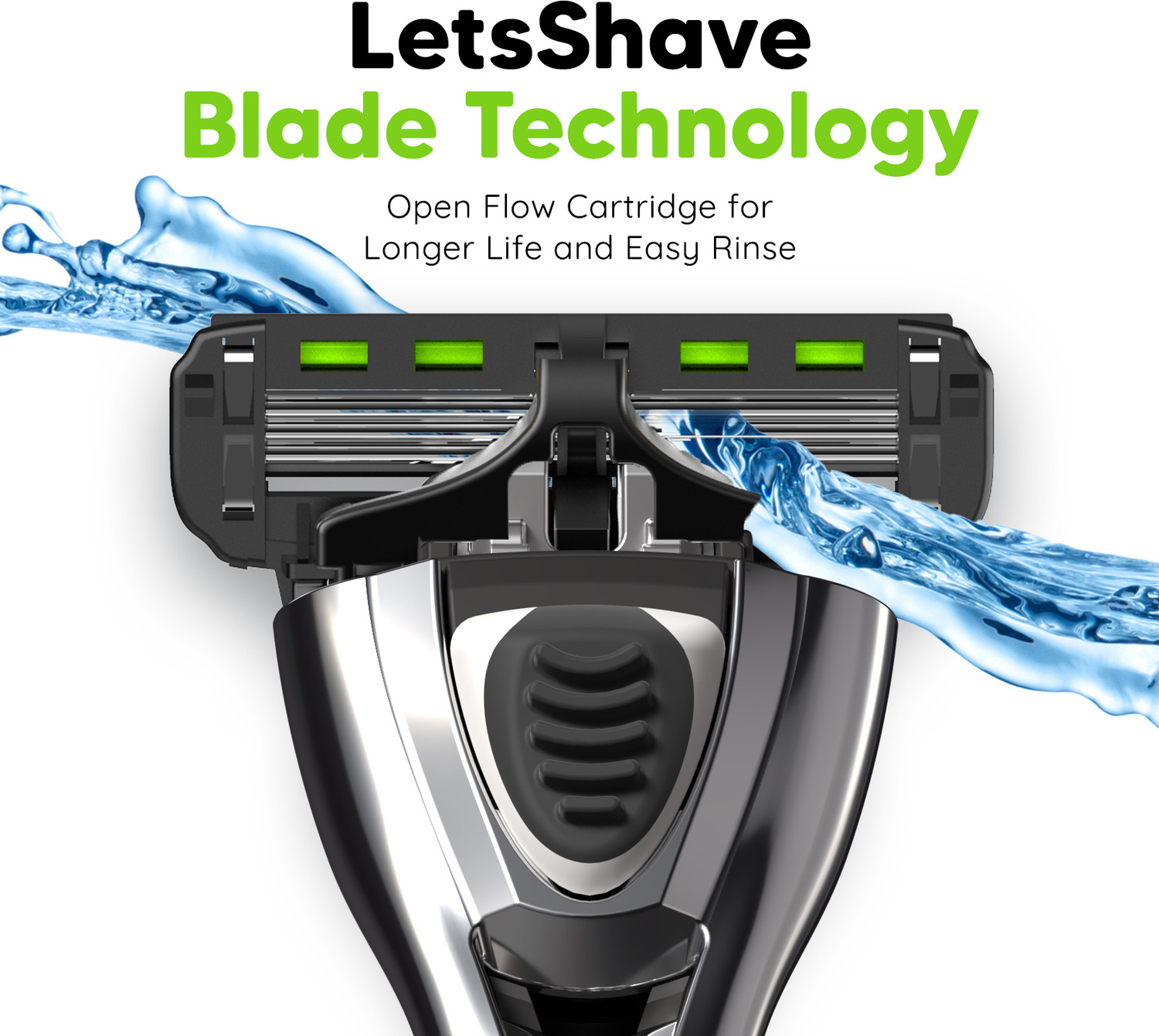 Image of LetsShave Pro 4 Shaving Razor Blades for Men, Pack of 4 Blades Cartridge