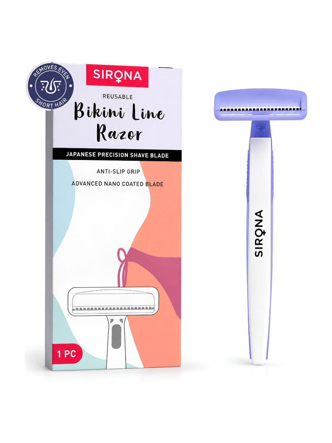 Image of SIRONA Reusable Bikini Line Razor | Japanese Precision Blade & Smooth, Pain-Free Shave, Women