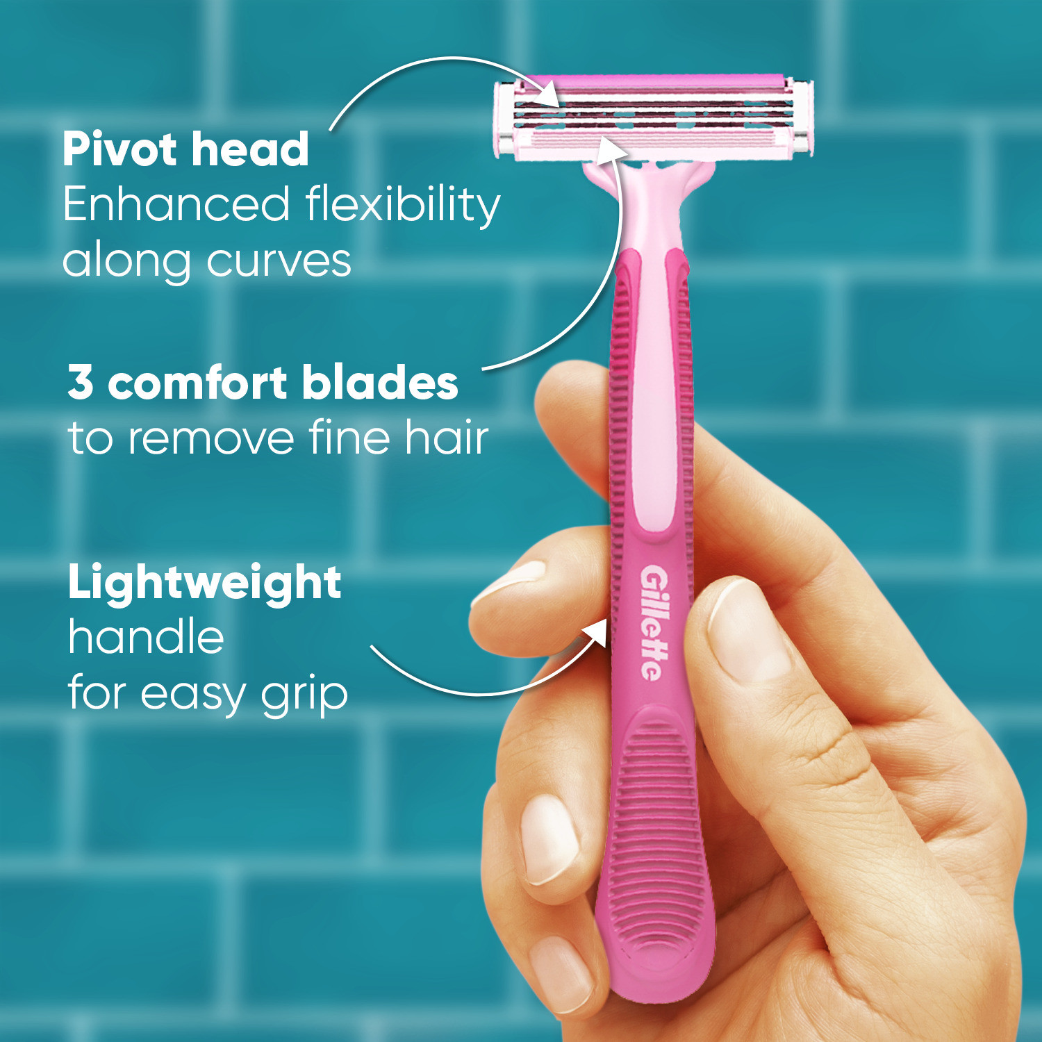 Image of Gillette Venus Simply Hair Removal Razor for Women, 4 simply & 1 skin love, Women