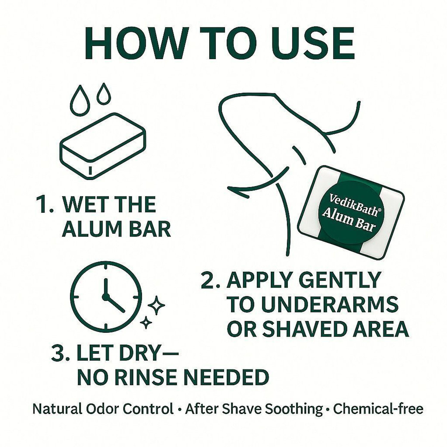 Image of VedikBath Natural Fitkari(Alum)Stone for After Shave,Razor Cuts,Oil Control & Pimple Care Shaving Soap