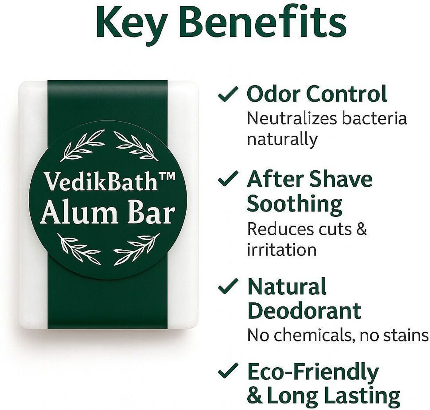 Image of VedikBath Natural Fitkari(Alum)Stone for After Shave,Razor Cuts,Oil Control & Pimple Care Shaving Soap
