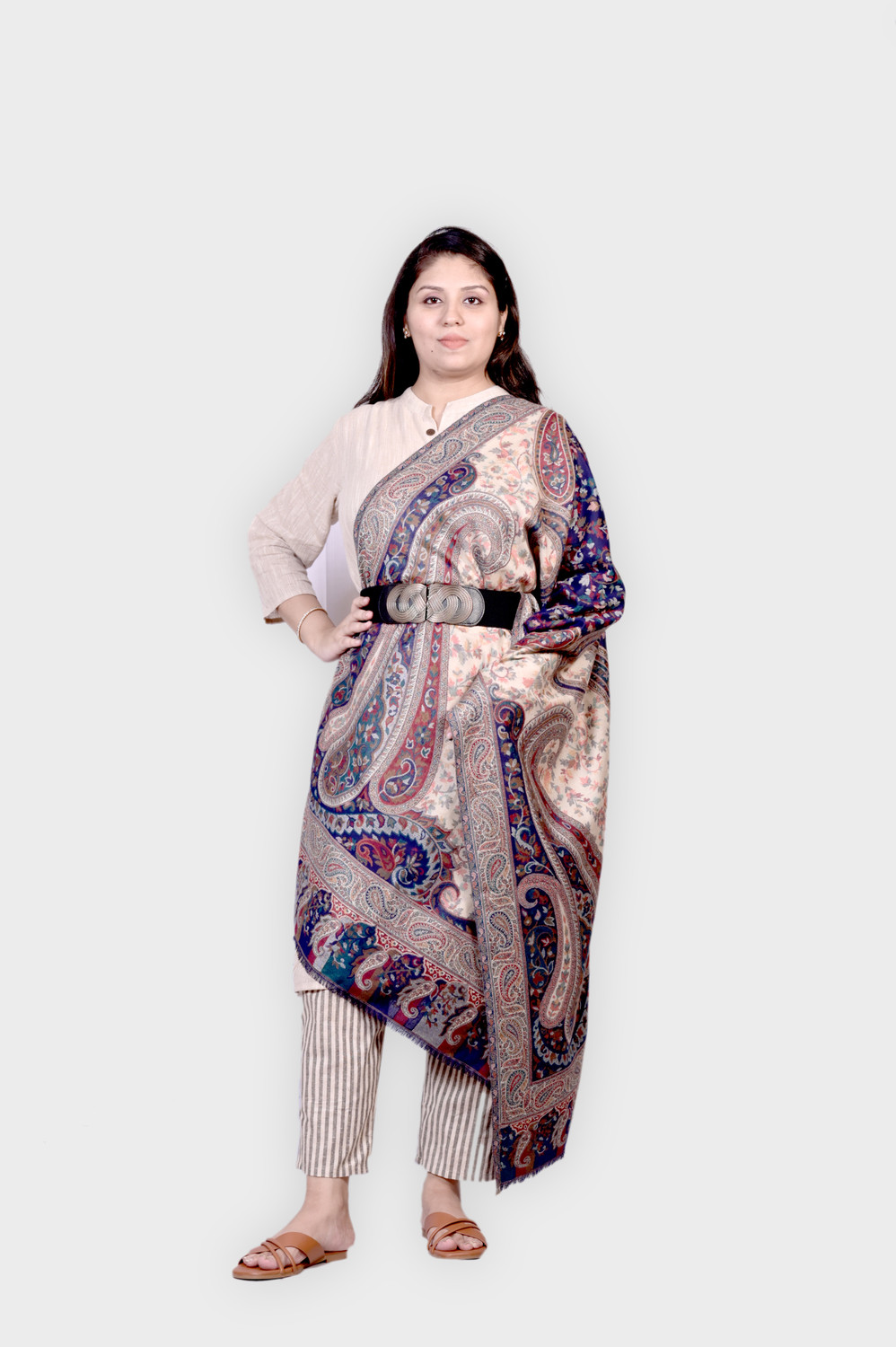 Image of Allure Motifs Wool Woven Men, Women Shawl