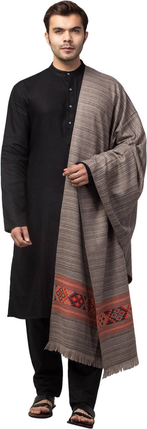 Tweedle Wool Striped Men Shawl