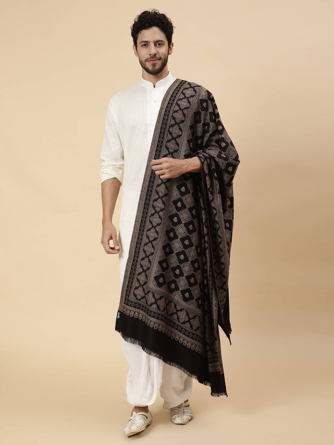 Tweedle Acrylic Paisley Men Shawl - Image 2