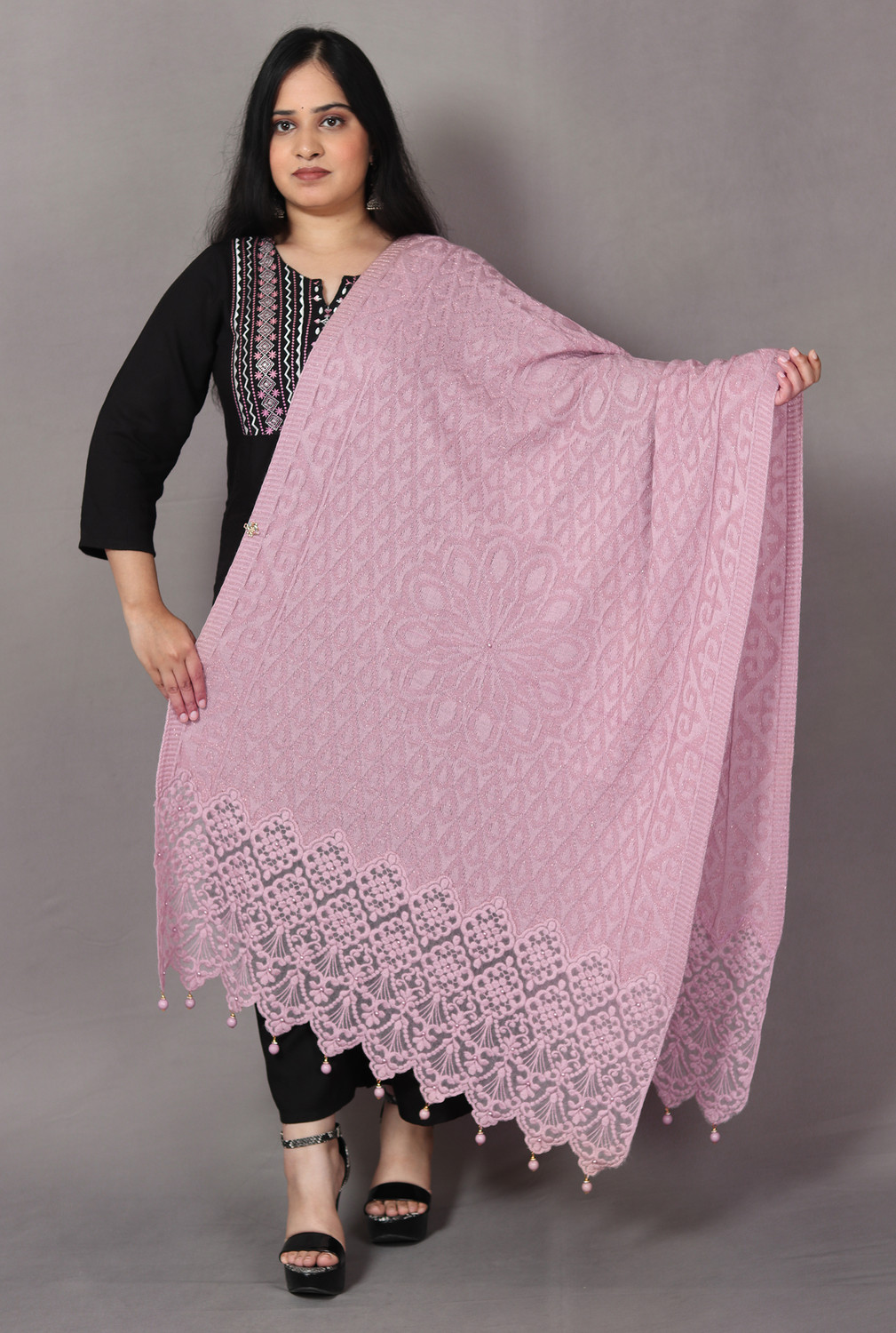 Image of La Velora Acrylic Self Design Women Shawl