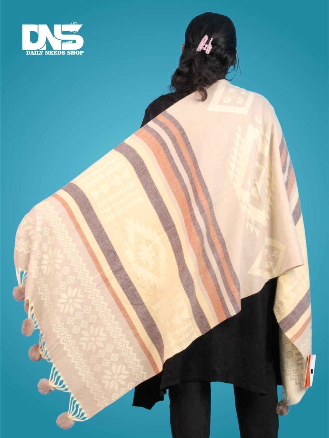 Image of Daily Needs Shop Wool Self Design Women Shawl