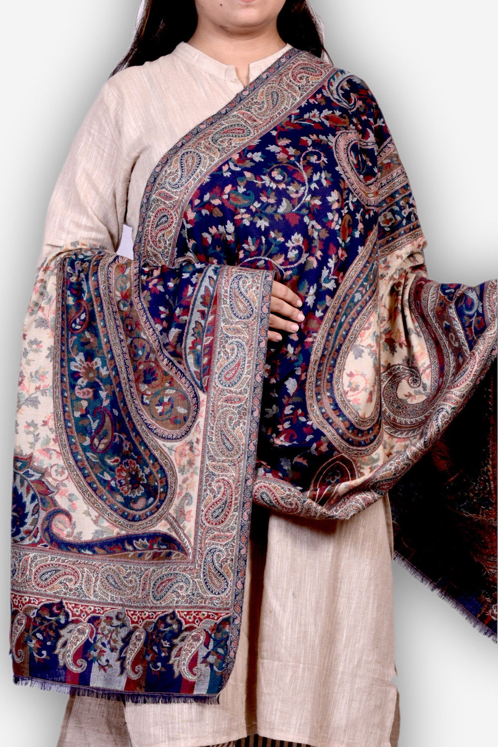 Image of Allure Motifs Wool Woven Men, Women Shawl