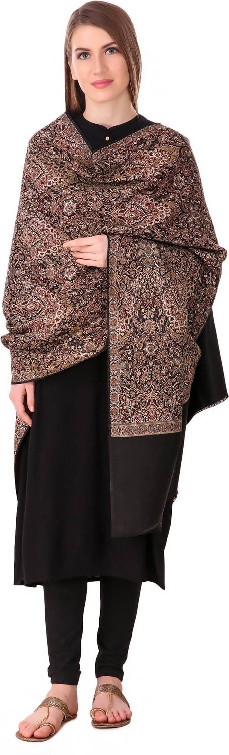 BRAVEZI Polyester Wool Blend Self Design Women Shawl