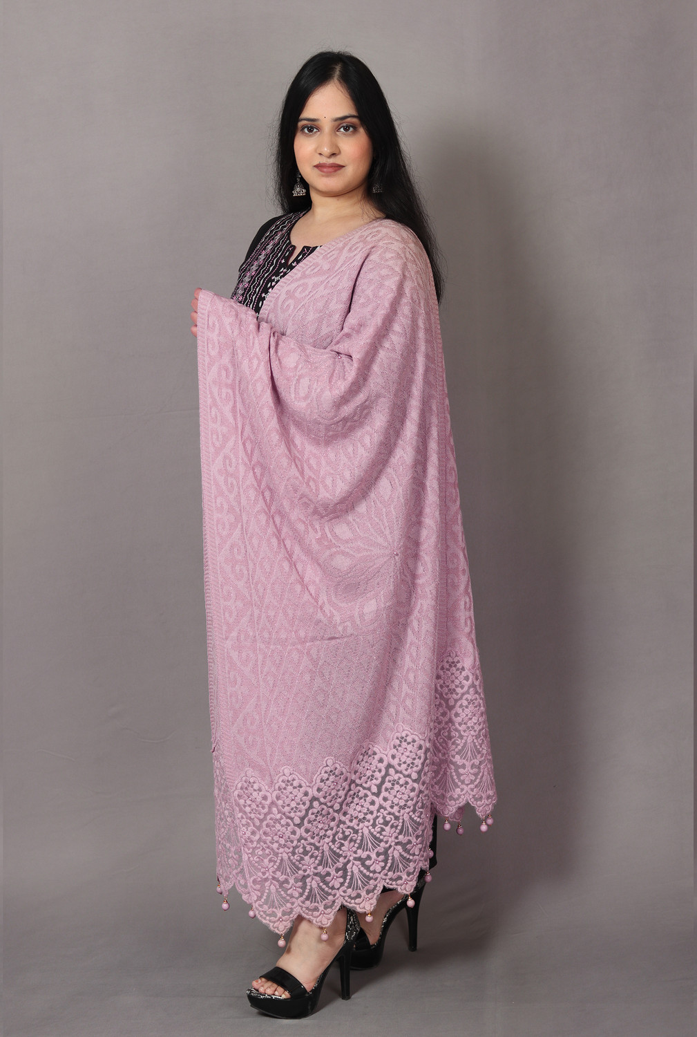 Image of La Velora Acrylic Self Design Women Shawl