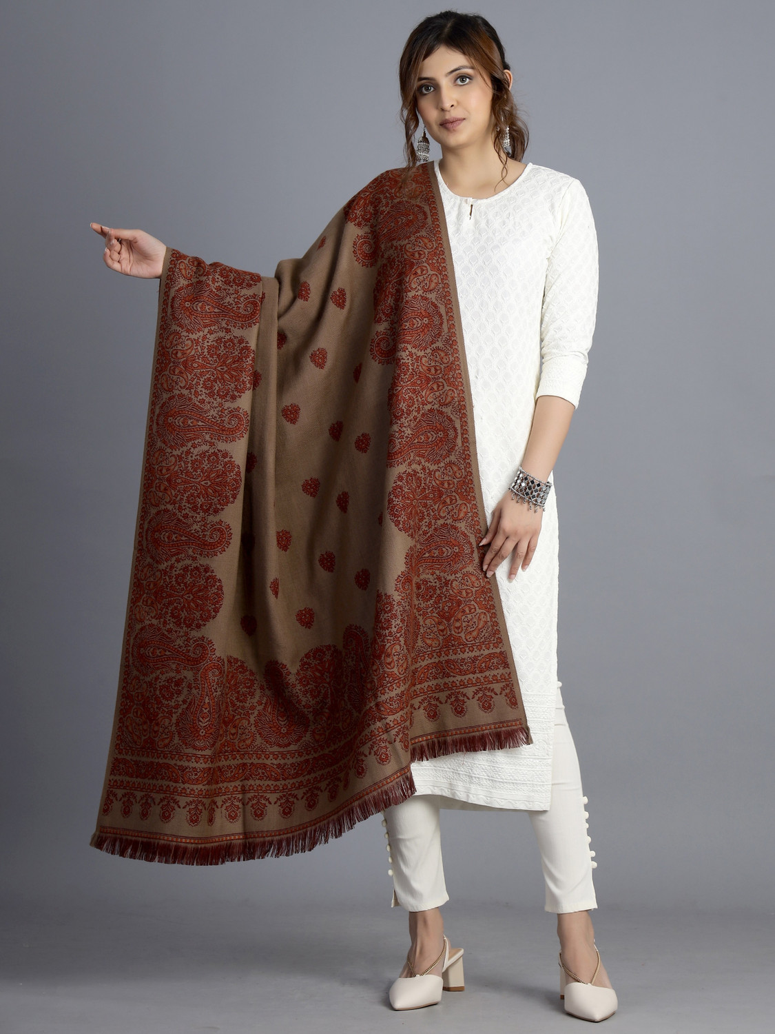 Image of Ravaiyaa - Attitude Is Everything Wool Woven Women Shawl