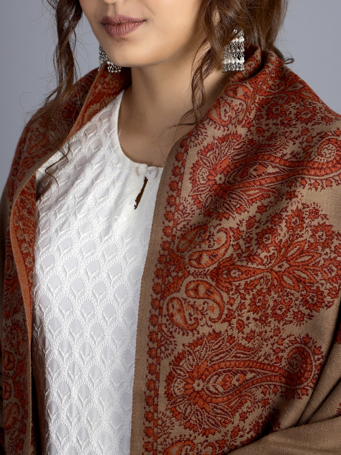 Image of Ravaiyaa - Attitude Is Everything Wool Woven Women Shawl