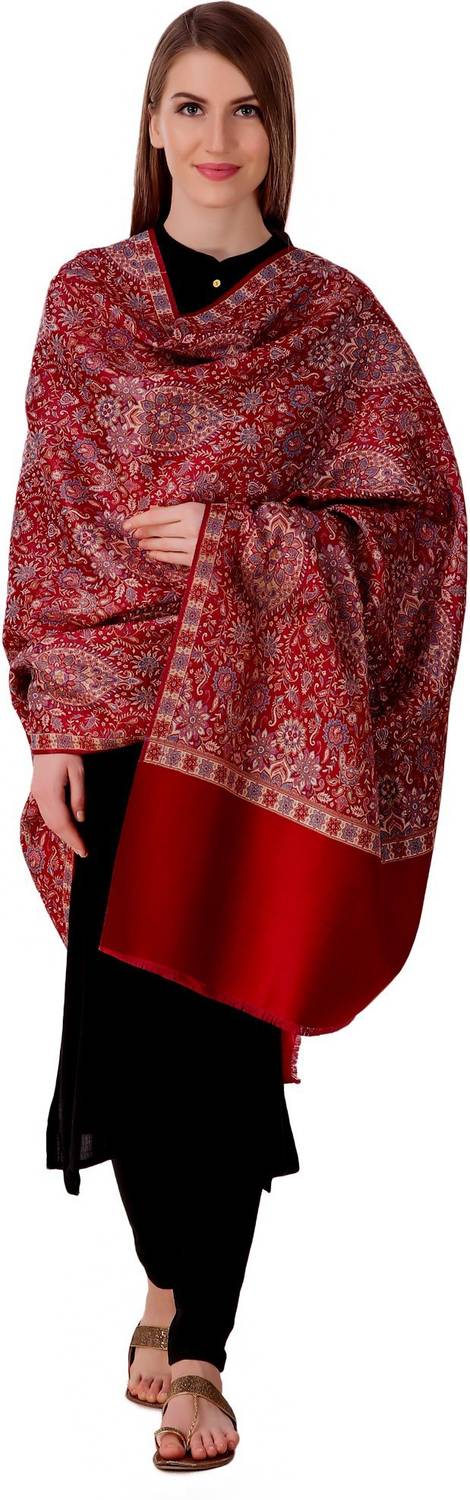 BRAVEZI Polyester Wool Blend Self Design Women Shawl