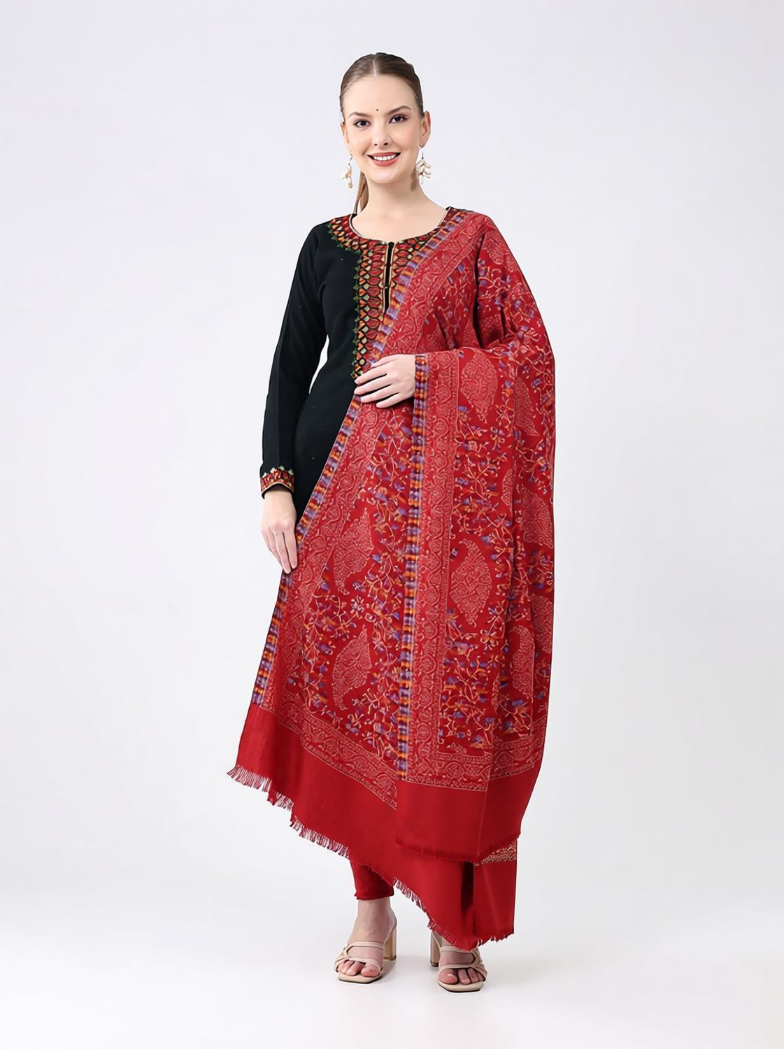 MONTE CARLO Wool Self Design Women Shawl