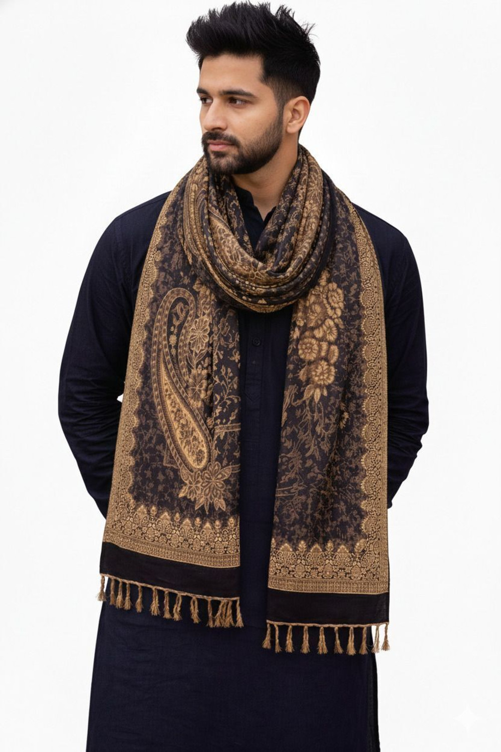 Image of Noorfabric Poly Wool Printed Men Shawl