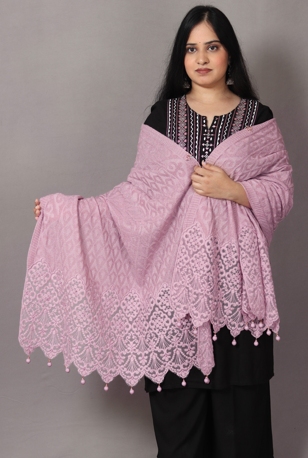 Image of La Velora Acrylic Self Design Women Shawl