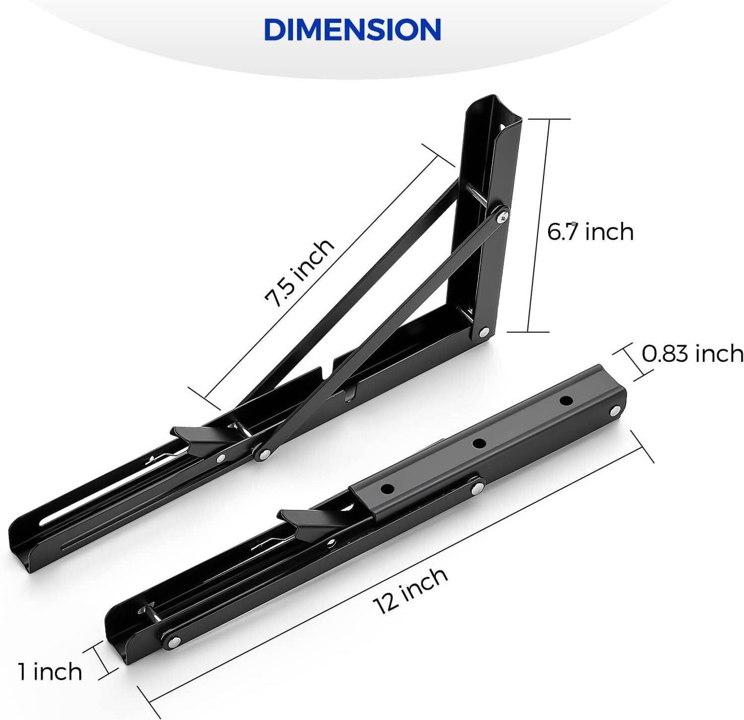 TROVEXX Metal Folding Shelf Bracket 30cm Stainless Steel - Image 5