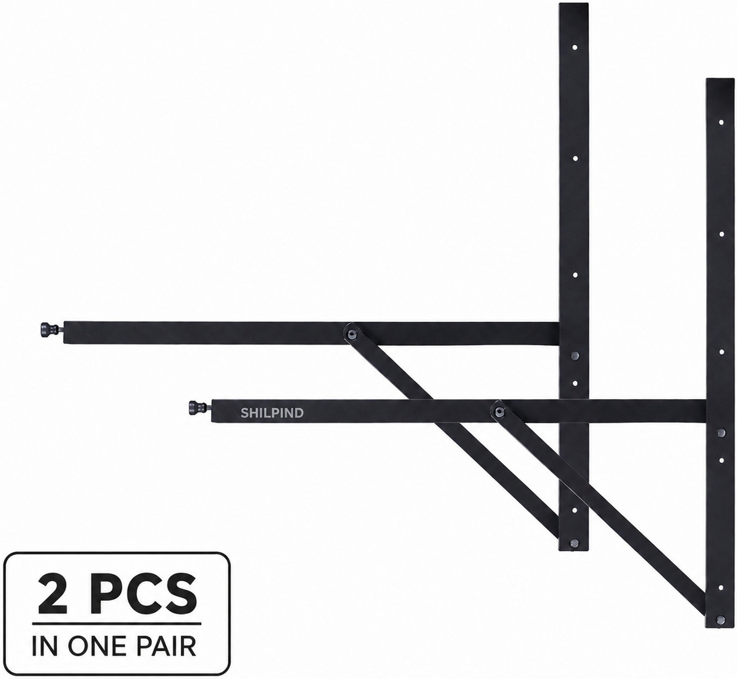 Image of shilpind Space-Saving Folding Dining Table Brackets 2 seat Wall Mount Collapsible Hinges 2 FT Shelf Bracket