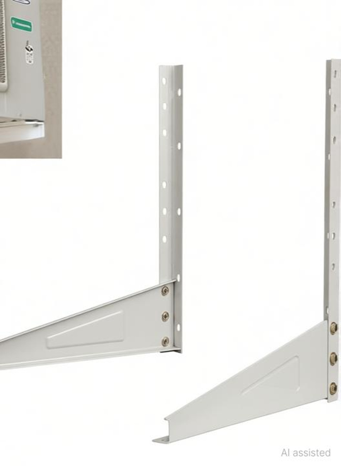 Image of TWONE Heavy Duty Air Conditioner Outdoor Wall Mounting Brackets Ac out door stand for 1 Ton, 1.1 Ton, 1.2 Ton, 1.5 Ton, 2 Ton Outdoor Units (Pack of 1,White) 500mm x 160mm Shelf Bracket