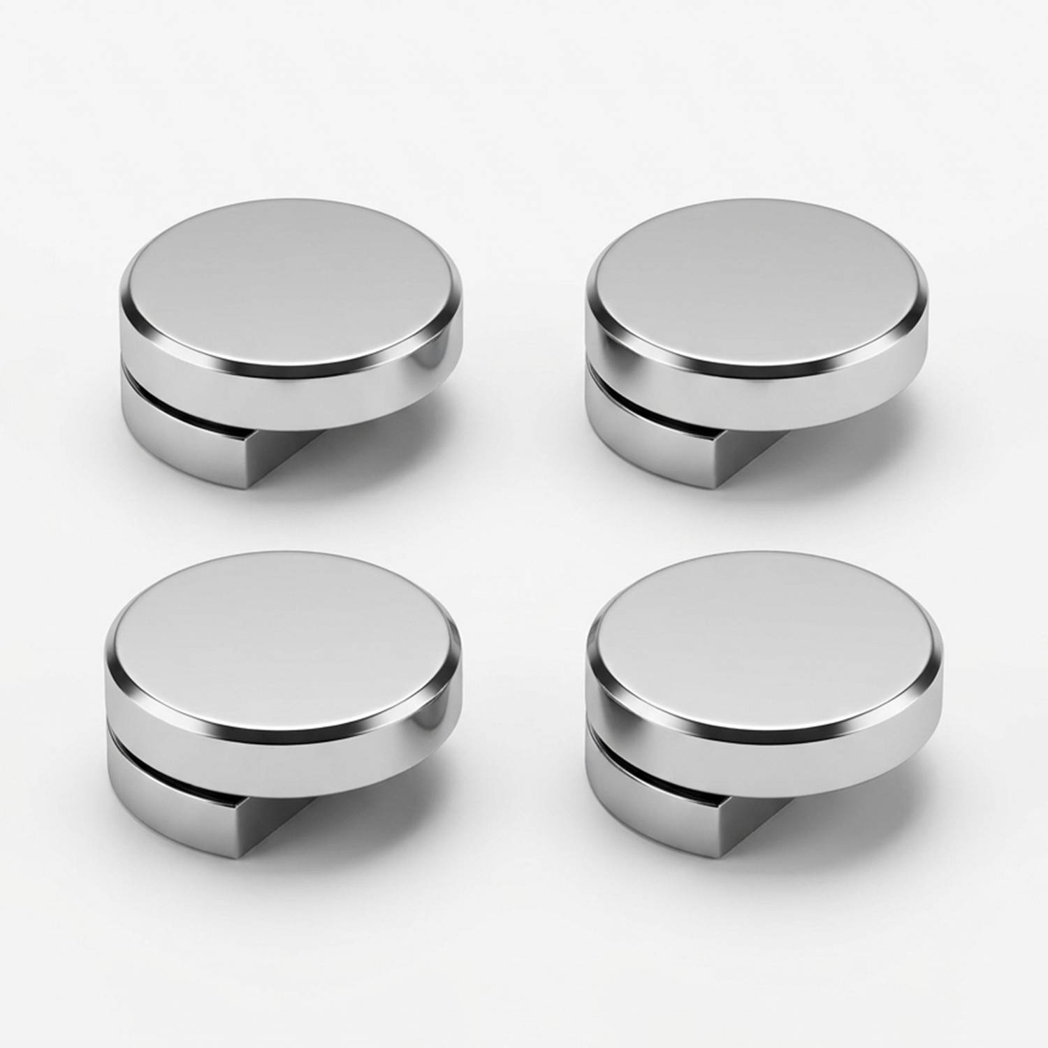 ATLANTIC Fully Brass Half Round Mirror Glass Bracket Holder 6mm Pack of 4 Pieces 0 Shelf Bracket