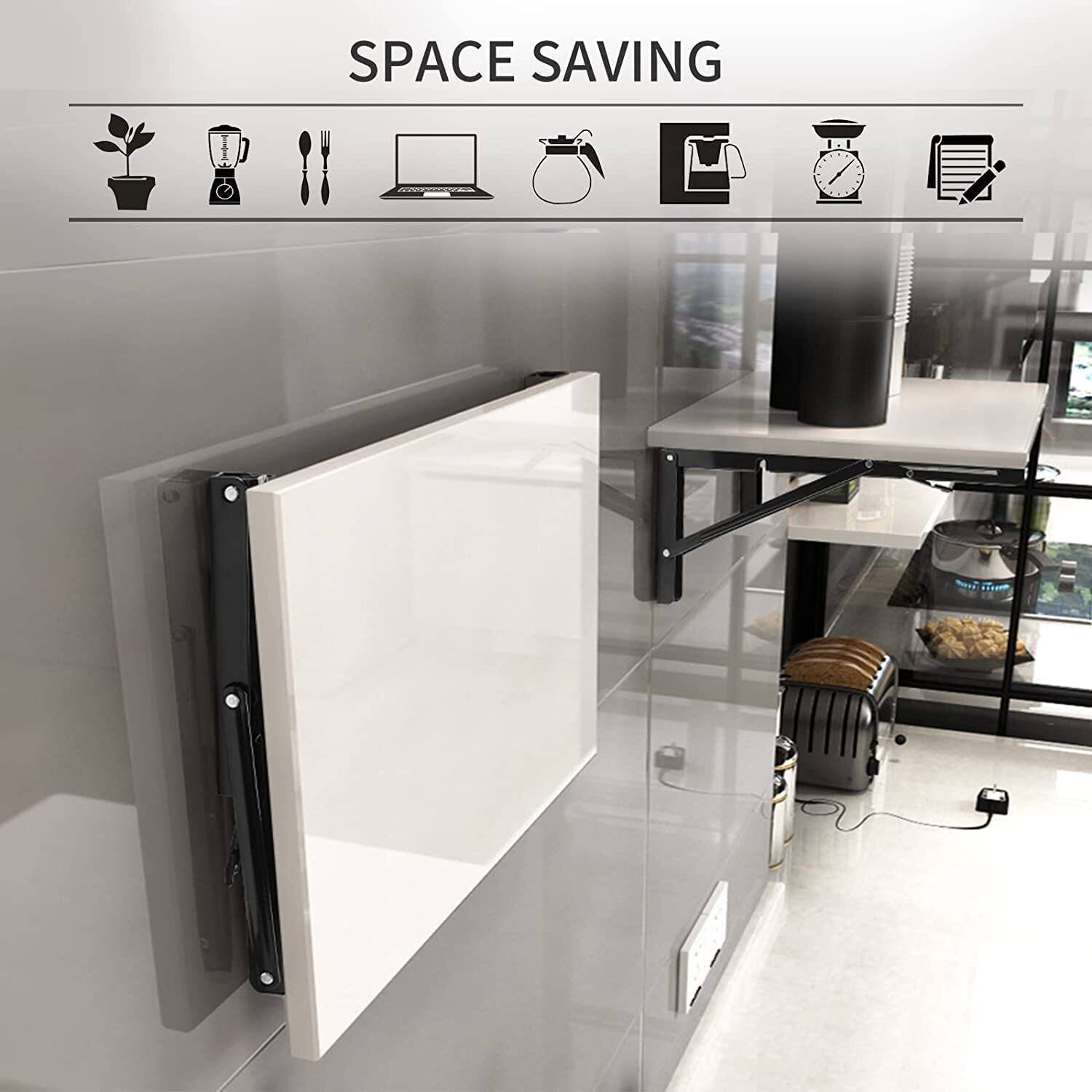 TROVEXX Metal Folding Shelf Bracket 30cm Stainless Steel - Image 3