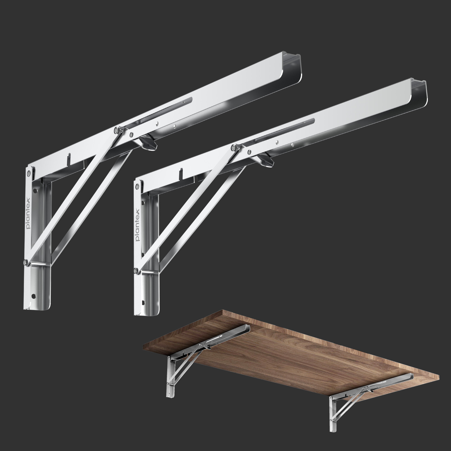 Image of Plantex Foldable Bracket /Shelf Bracket /Wall Angle Brackets /20 inch Bracket for Shelves 50 cm Shelf Bracket