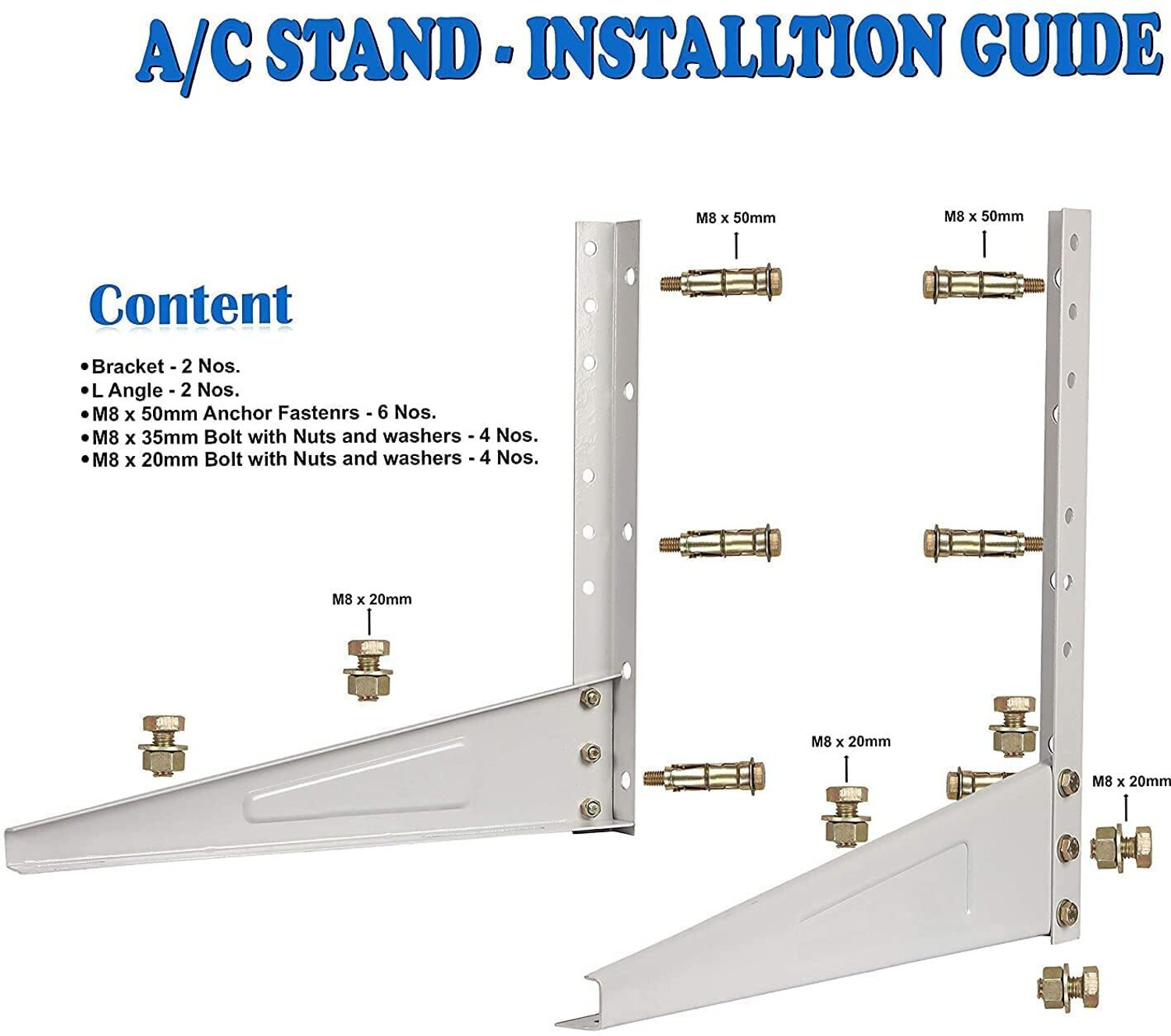 Image of Flipkart SmartBuy High-quality Metal Wall Mounted Heavy Duty Air Conditioner Outdoor Unit 127cm x 40.64cm Shelf Bracket
