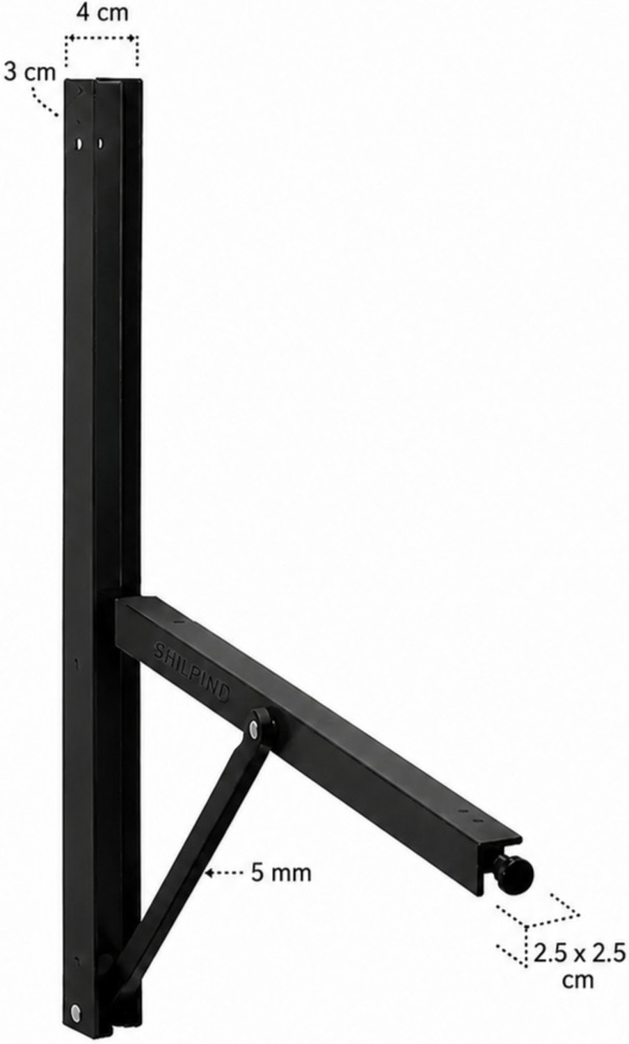Image of shilpind 30 Inch Heavy Duty Folding Shelf Table Bracket 100Kg 3 Seater | Pack of 2 | 2.5 Ft Wall Mount Shelf Bracket