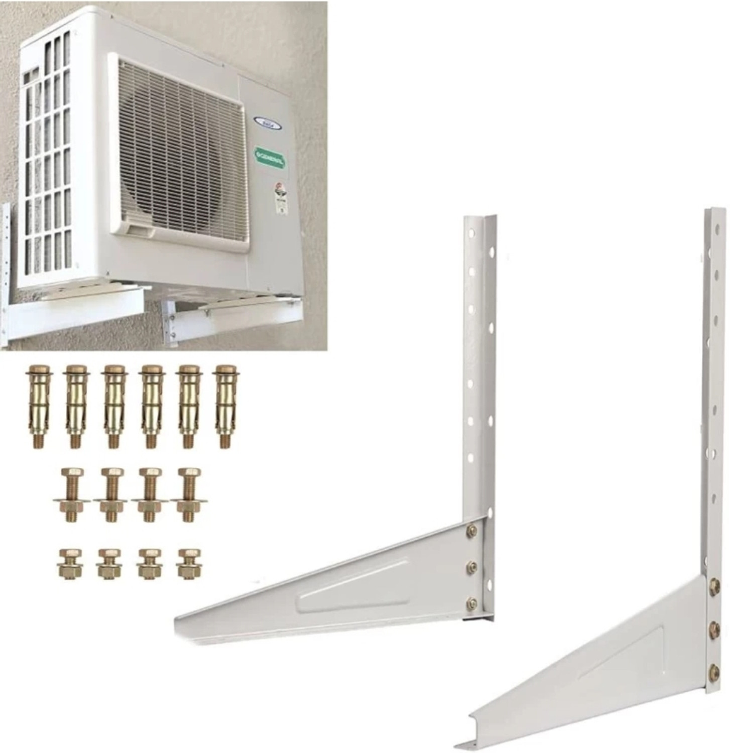 Image of Amp exchange .8 /1 /1.5 /2 ton ac outdoor stand /metal wall mounted air conditioner outdoor 127cm x 41 cm Shelf Bracket