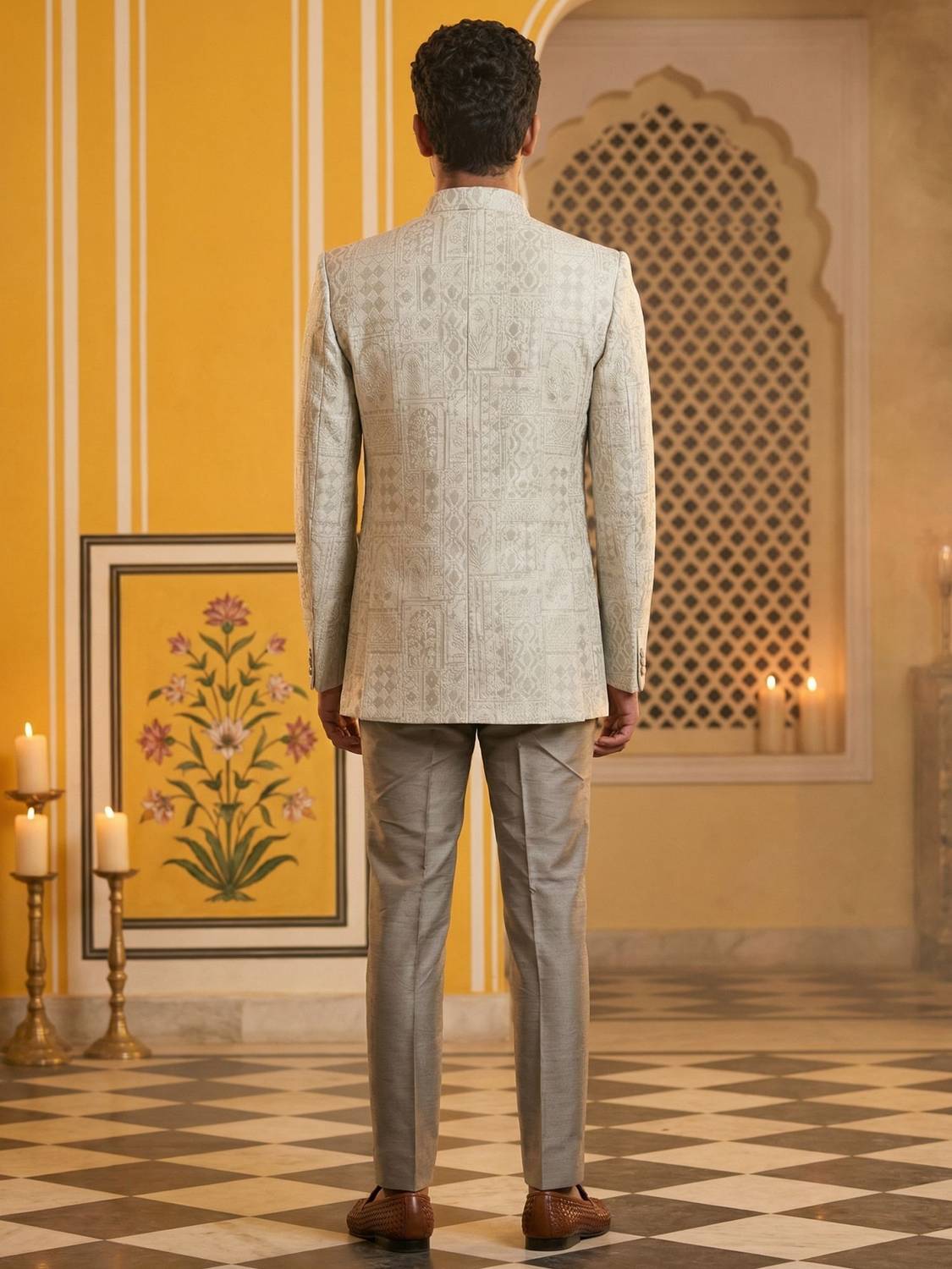 Jompers Self Design Sherwani - Image 2