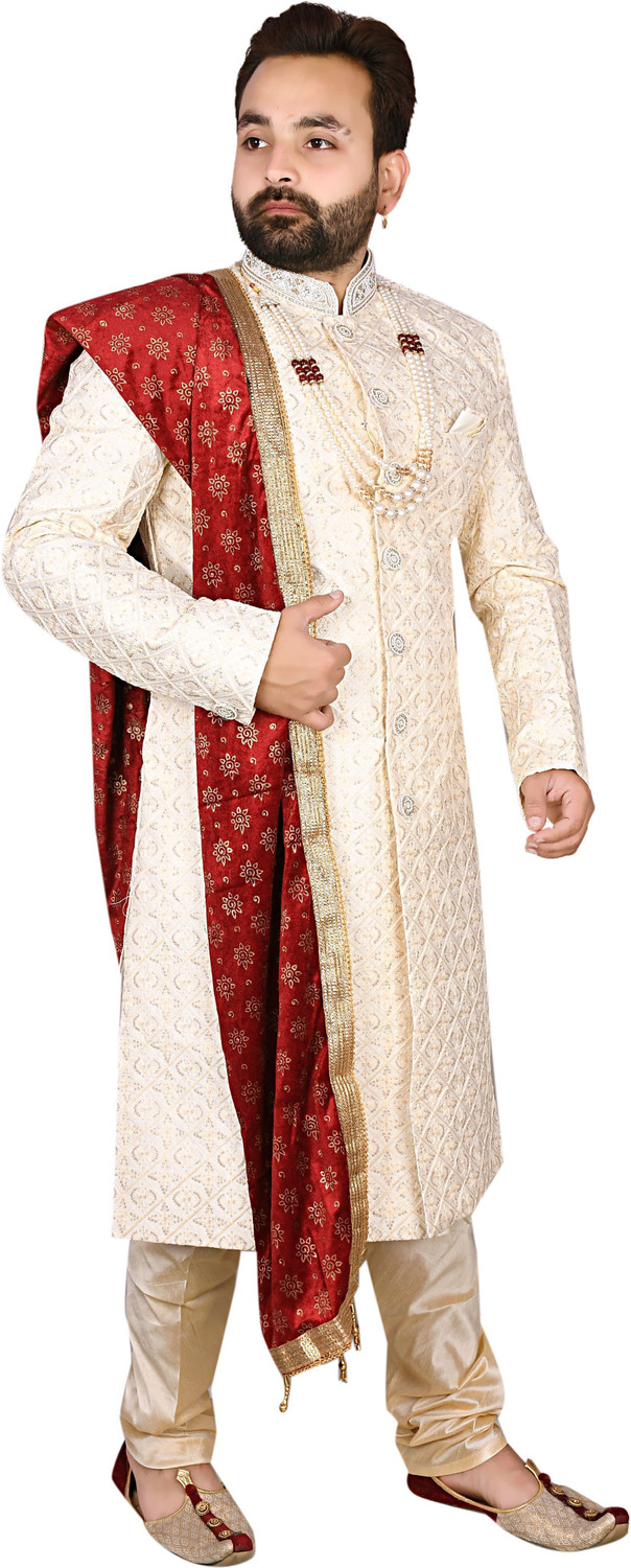 Image of Diamond Style Embroidered Sherwani