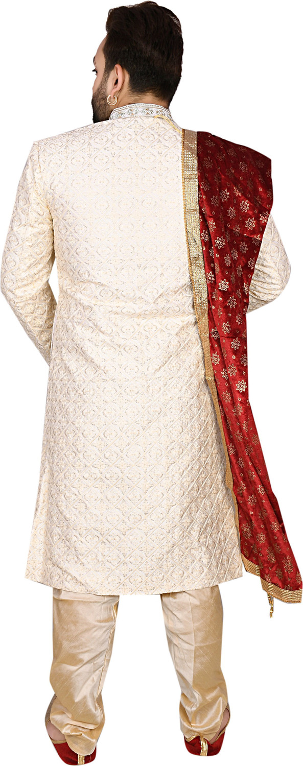 Image of Diamond Style Embroidered Sherwani