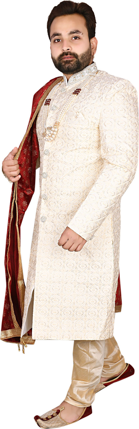 Image of Diamond Style Embroidered Sherwani