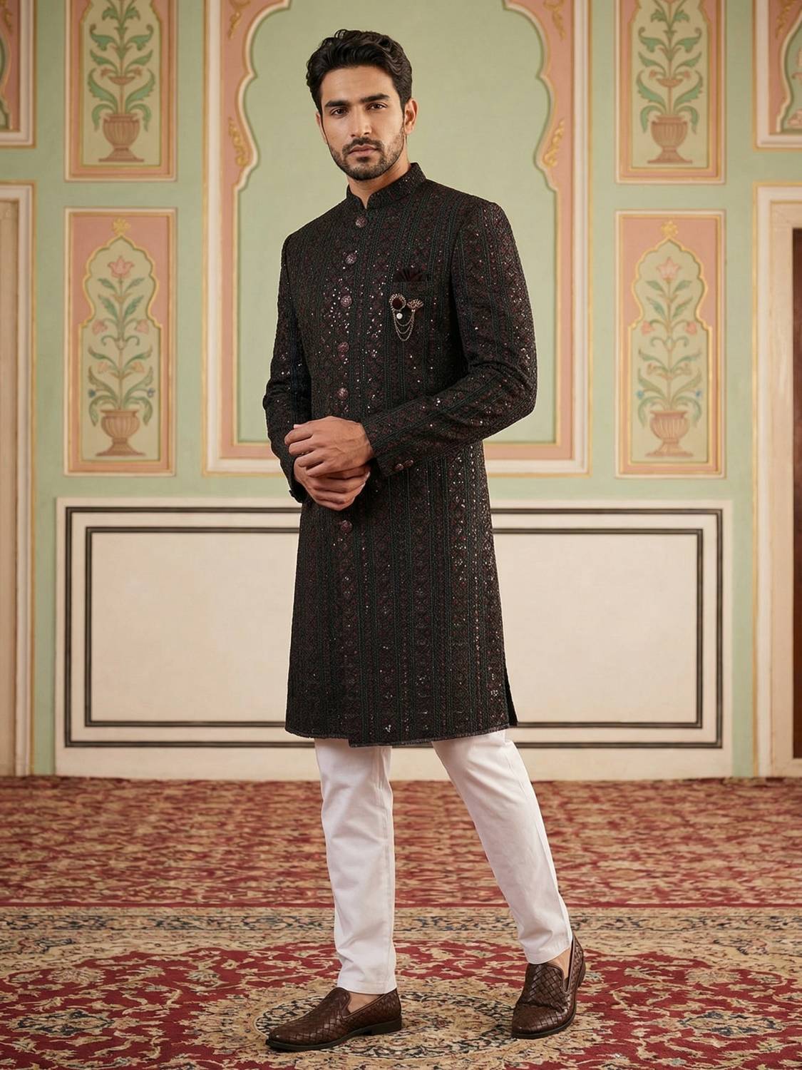 Jompers Embroidered Sherwani - Image 4