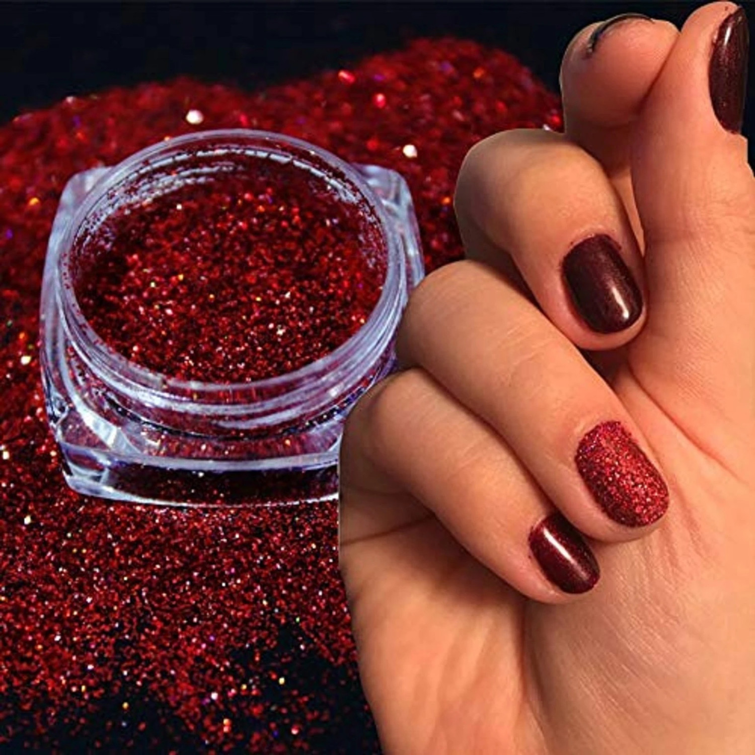 Image of DARYUE Red Metallic Glitter Powder for Glamorous Looks