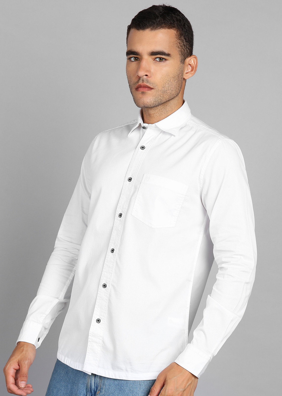 Image of INTEGRITI Men Solid Casual White Shirt