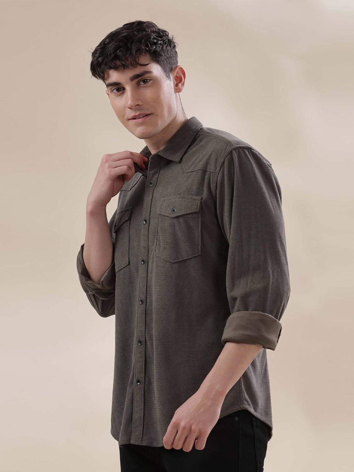 HERE&NOW Men Green Casual Shirt - Image 5