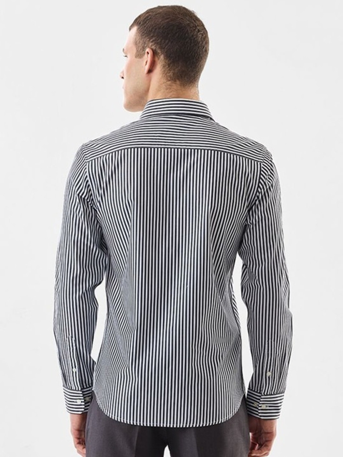 Image of JNV FASHION Men Striped Casual Black, White Shirt
