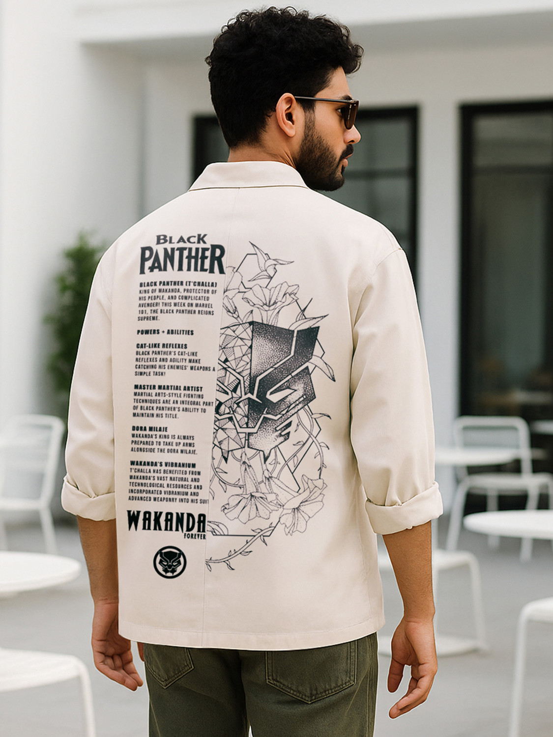 Image of BEWAKOOF Men Graphic Print Casual Beige Shirt