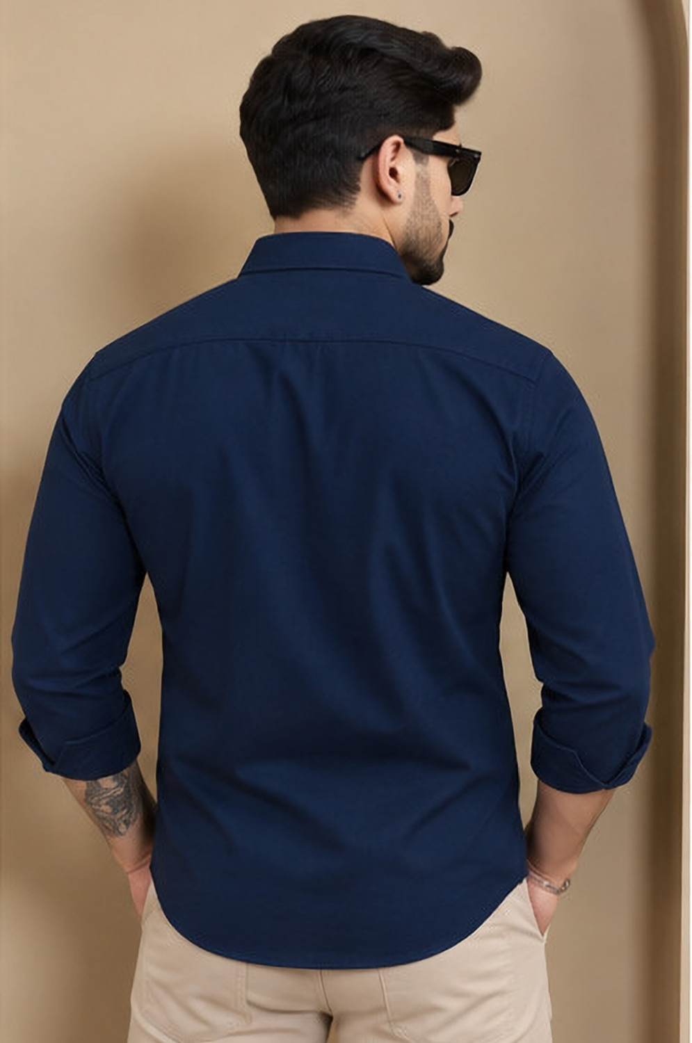 Image of Moda Rapido Men Solid Formal Blue Shirt