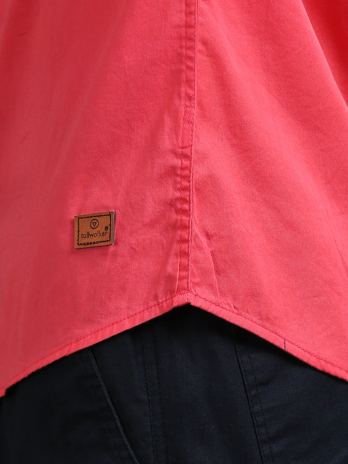 Image of tallwalker Men Solid Casual Red Shirt