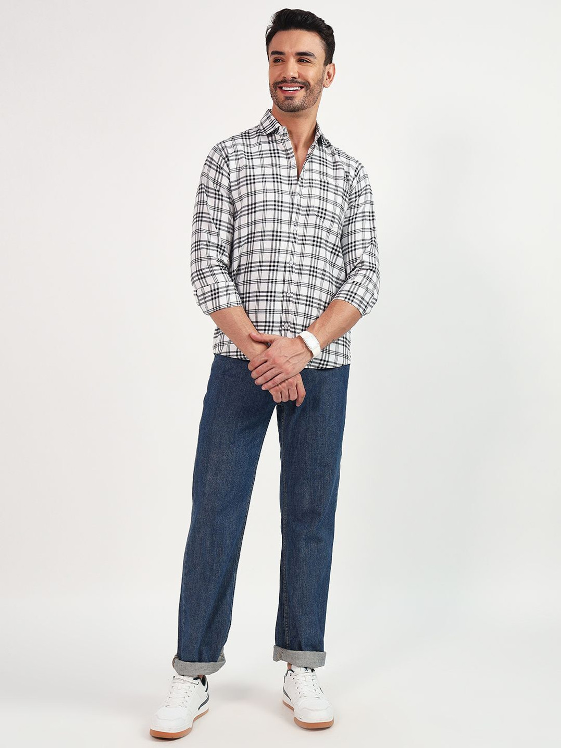 Image of Flipkart SmartBuy Men Regular Fit Checkered Spread Collar Casual Shirt (Pack of 3)