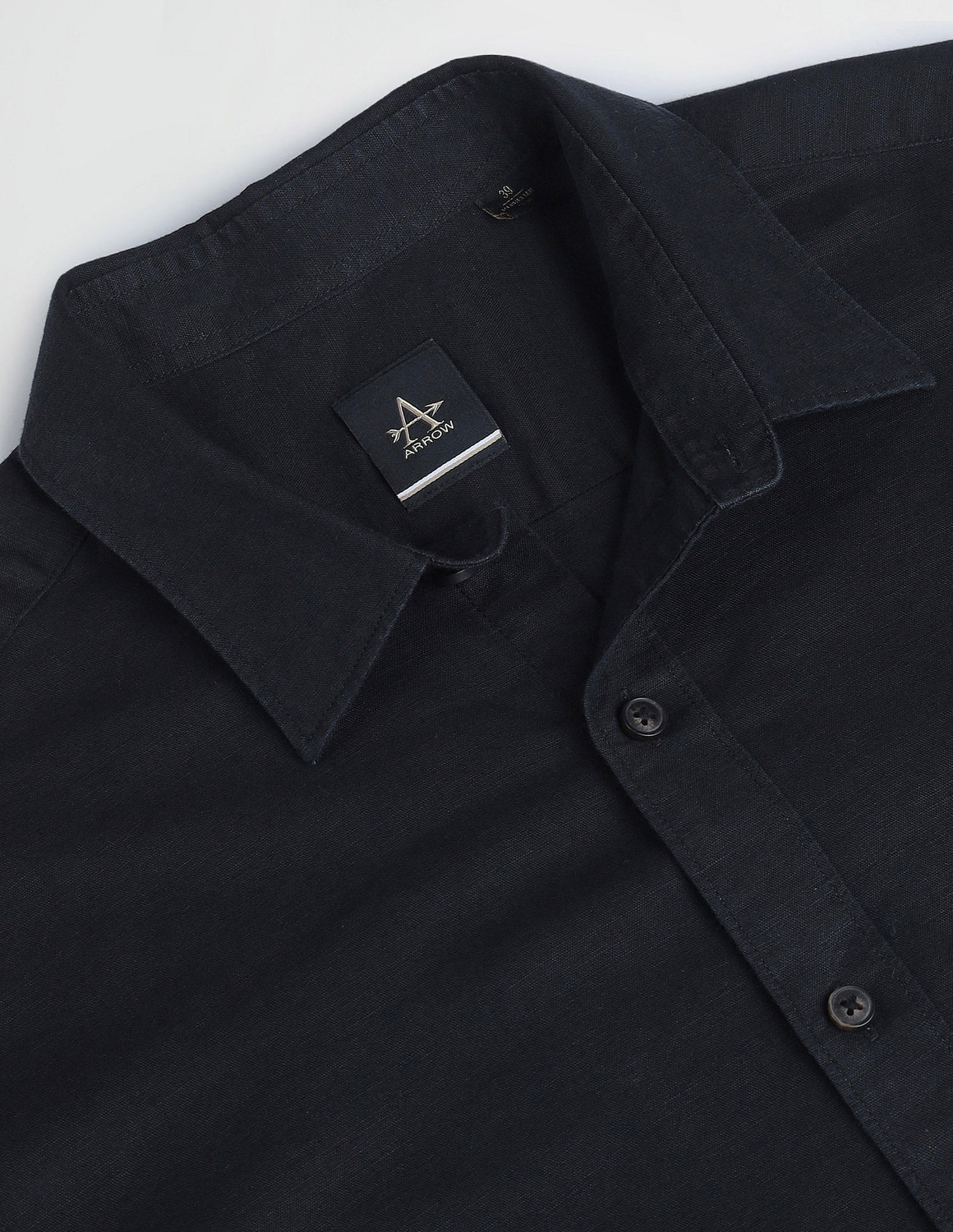 Image of Arrow Sport Men Solid Casual Black Shirt
