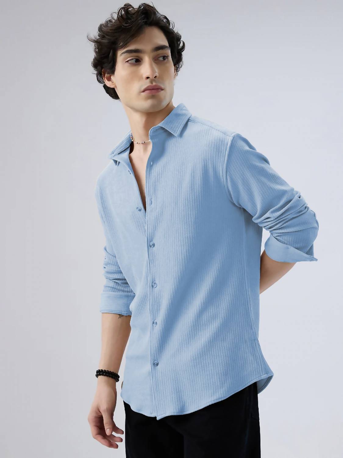 JACKBELLA Men Light Blue Casual Shirt - Image 3